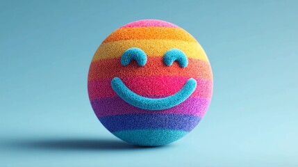 Express vibrant positivity with this colorful smiley face, radiating joy and optimism, perfect for uplifting messages, branding, or showcasing a cheerful outlook on life