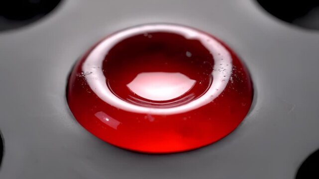 Vibrant Red Liquid Surface in Abstract Gray Structure
