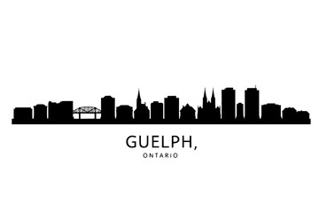 Obraz premium Guelph Ontario Minimalist Skyline Silhouette 