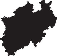North Rhine-Westphalia German Map Federal State Silhouette