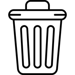 🗑️ Vector isolated black delete button symbol of a metal trash bin icon for garbage and recycling waste container