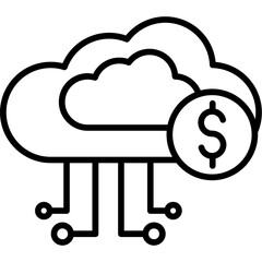 Cloud computing icon illustration with network and technology concept