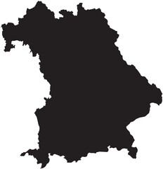 Bavaria, German Map, Federal State Silhouette