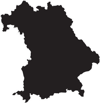 Bavaria, German Map, Federal State Silhouette