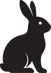 Obraz premium Rabbit sitting silhouette vector