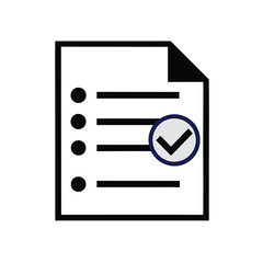 Checklist icon with completed task mark vector.