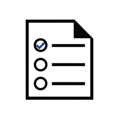 Checklist icon with completed task mark vector.