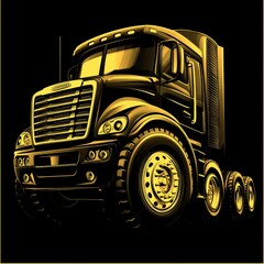 heavy-duty truck parked on a background showcasing its impressive design and shiny wheels