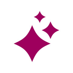Fototapeta premium Generative AI star and magic sparkles star logo icon with colorful pink megenta and flat design, modern artificial intelligence and spark star symbol for creative tools and designs.