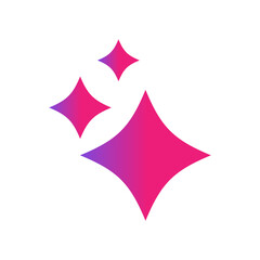 Obraz premium Generative AI star and magic sparkles star logo icon with colorful gradient and flat design, modern artificial intelligence and spark star symbol for creative tools and designs.