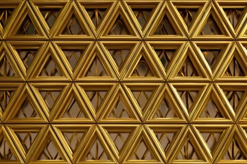 Geometric design featuring golden triangles in a symmetrical pattern enhancing elegance in interior decor