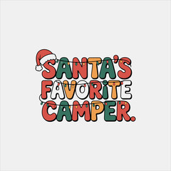 Funny Christmas Quote Lettering with Santa Hat and Lights