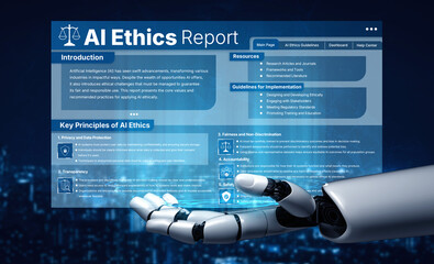 AI ethics ensures fairness, transparency, and responsibility in intelligent systems, guiding safe...