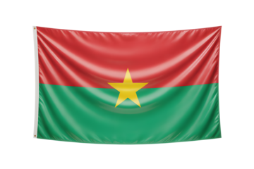 Burkina Faso's vibrant national flag waving proudly, a symbol of unity and patriotism for global audiences, perfect for editorial