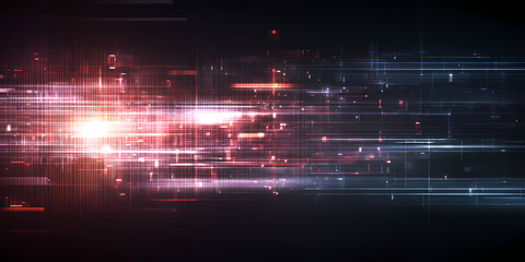 Futuristic Digital Data Stream Visualization with Light Effects