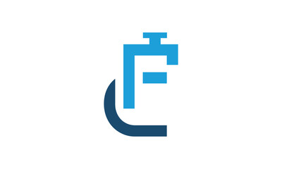 a graphic image with a CF plumbing theme, with a white background. Vector graphic base.