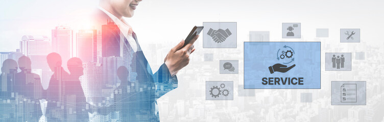 Customer service and support workflow with cooperation, communication, maintenance, and checklist icons for efficient service operation and user satisfaction Vouch