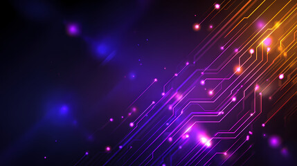 Obraz premium Dynamic Neon Circuit Design, Abstract Technology Background, Digital Artwork, Vibrant Colors