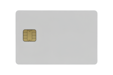 Modern blank white credit card with gold chip ready for personalization and secure transactions