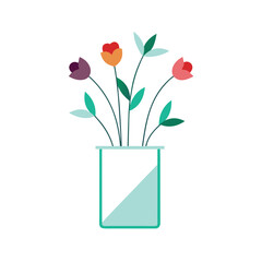 flat color vector of a square glass vase