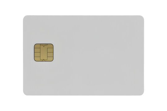 Modern blank white credit card with gold chip ready for personalization and secure transactions