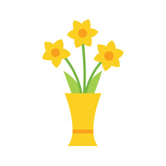 flat color design of a tall ceramic vase