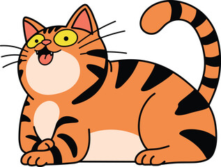 Cheerful Orange Tabby Cat Cartoon
