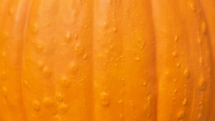 Vibrant orange pumpkin surface showing natural ribbed texture and irregular bumps, creating a detailed background for autumn, fall, harvest, and halloween concepts