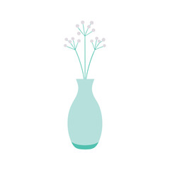 flat color vector of a transparent vase