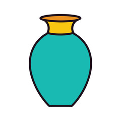 flat color bold outlined ceramic vase