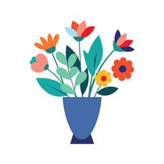 flat color vector of a stylish vase