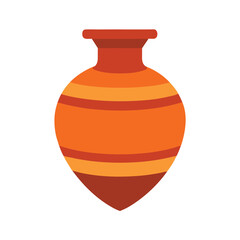 flat color illustration of a wide traditional vase