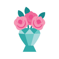 flat color illustration of a crystal vase