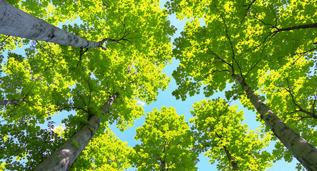 Fototapeta premium Looking Up Through a Forest Canopy