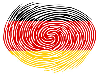 German Flag Fingerprint – Germany Identity Symbol, National Flag Pattern, Patriotism Concept