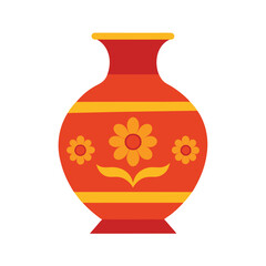 flat color decorative oriental porcelain vase