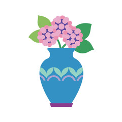 flat color artistic patterned vase