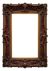 Baroque Ornate Bronze and Red Frame