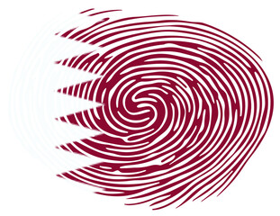 Qatar flag in the form of a fingerprint in cheerful colors vector 