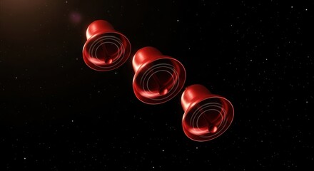 Crimson resonance abstract representation floating rhythmically in the vast starfield expanse