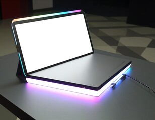 Modern tablet on display