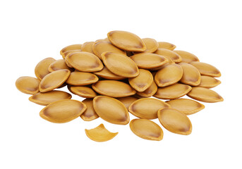 Pile of pumpkin seeds PNG on transparent background isolated healthy snack ingredient autumn harvest