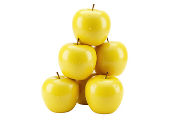 Pile of Golden Delicious Apples PNG isolated on Transparent Background Fresh and Healthy Fruit Still Life