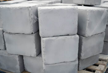 Stack of concrete blocks.