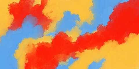 Yellow, red, and blue watercolor background