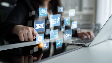 Flash sale icons show ecommerce, flash sale discount, and digital promotion. Flash sale drives customer shopping, flash sale marketing, and conversion growth. Entice