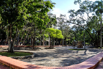View of the Central Park Cali River built in tribute to each of the rivers that flow through this region: the Cali, Cauca, Melendez, Canaveralejo, Aguacatal, Lili, and Pance rivers.