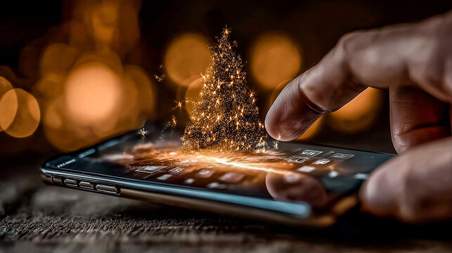Digital Advent Calendar Interface Glowing on Dark Screen