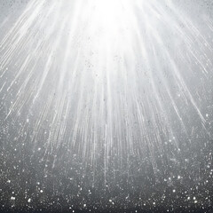 Sparkling Silver Glitter Explosion Background with Stage Lights and AI Digital Art