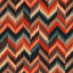 Groovy Retro Zigzag Dot Repeat Pattern